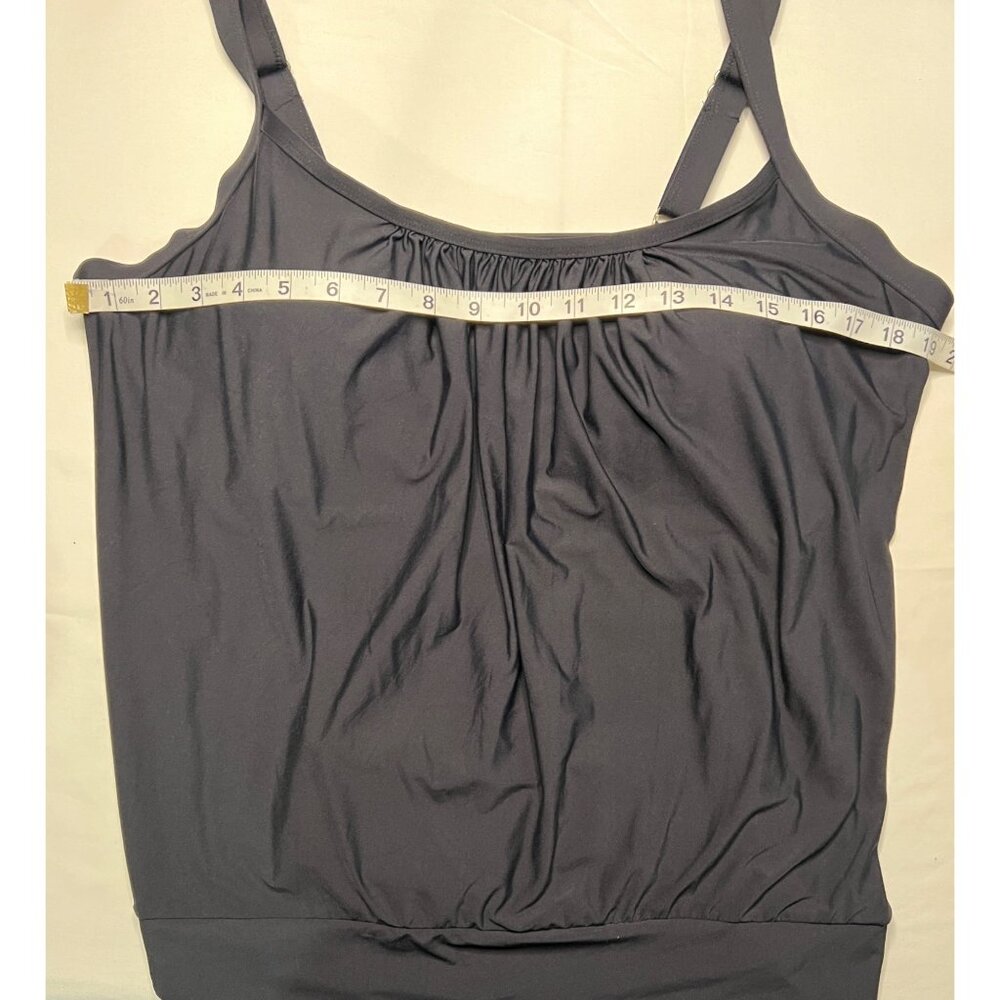 Time And Tru Women's 1X Black Camisole Top Nylon/Spandex Blend Adjustable Straps